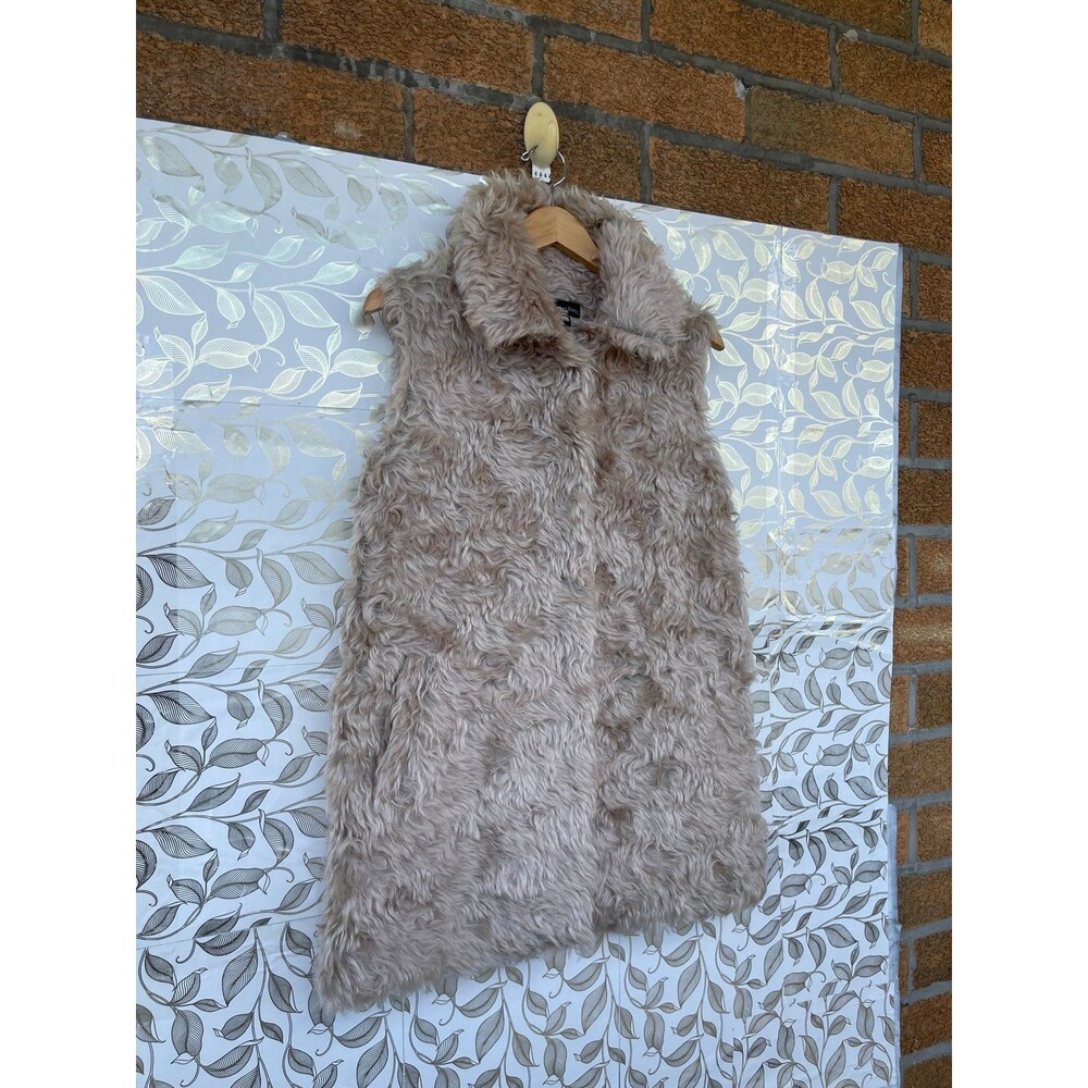 Sofia Cashmere Tan Mohair Shearling Vest Size XS Old Money Minimalist - Picture 3 of 12